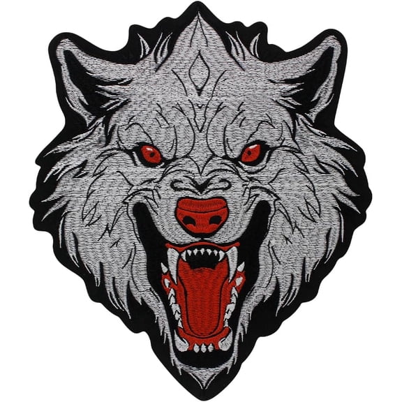 Howling Wolf Iron on Sew on Jean Jacket Patches Individuality Fabric Badge Decorative Fabric Patch Motorcycle Patch 1 Piece