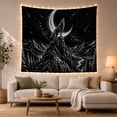 thumbnail image 1 of Howling Wolf on Jagged Mountain Under Crescent Moon, Dramatic Vintage Illustration for Wildlife Lovers, Wolf Wall Art, Halloween Gift, Tapestry Wall Hanging for Bedroom and Dorm, 1 of 6