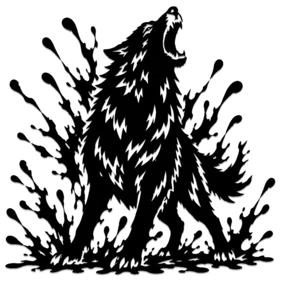 Howling Wolf Metal Wall Art Metal Outdoor Decor Metal Signs Wall Art Decor Modern Abstract Artwork Rustic Stunning Home Decoration Wall Hanging Sculpture for Living Room Bedroom Office