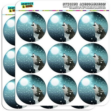 Howling Wolf Moon Snow 18 2" Planner Calendar Scrapbooking Crafting Stickers