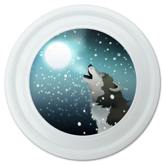 Howling Wolf Moon Snow Novelty 9" Flying Disc