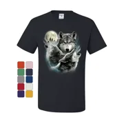Howling Wolf Pack T-Shirt Wild Wilderness Animals Nature Moon Tee Shirt