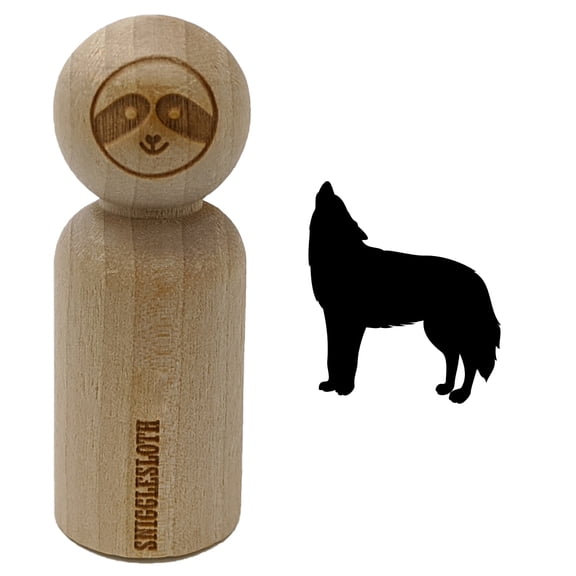 Howling Wolf Solid Rubber Stamp for Scrapbooking Crafting Stamping - Small 3/4 Inch
