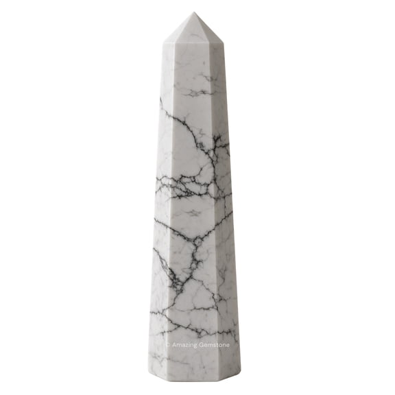 Howlite Crystal Tower Obelisk Point (2" to 3" INCH)