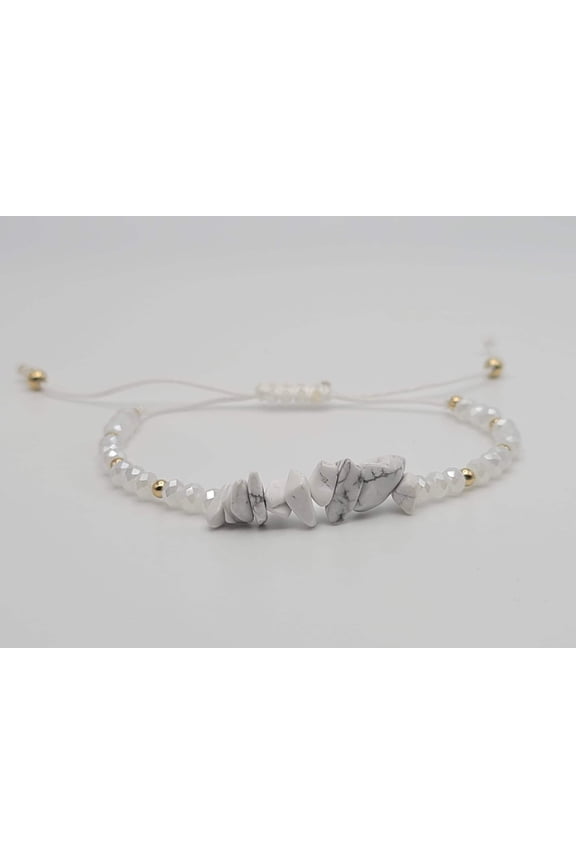 Howlite Natural Healing Bracelet Chip Bracelet Natural Howlite