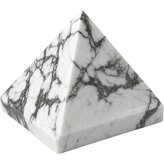 Howlite Pyramid Crystal Healing Stones - 2" Inch