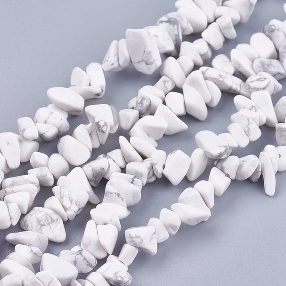 Howlite Stone Bead Strands Chip White 4~10x4~6x2~4mm Hole: 1mm 320pcs/strand 35.4 inch
