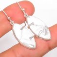thumbnail image 1 of Howlite - Usa Gemstone 925 Silver Plated Handmade Designer Earring  1.56" A372, Valentine's Day Gift, Birthday Gift, Beautiful Jewelry For Woman, 1 of 2