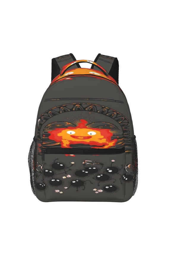 Howls Moving Castle Fire Backpack Cute Cartoon Lightweight Backpacks Portable Outdoor Travel