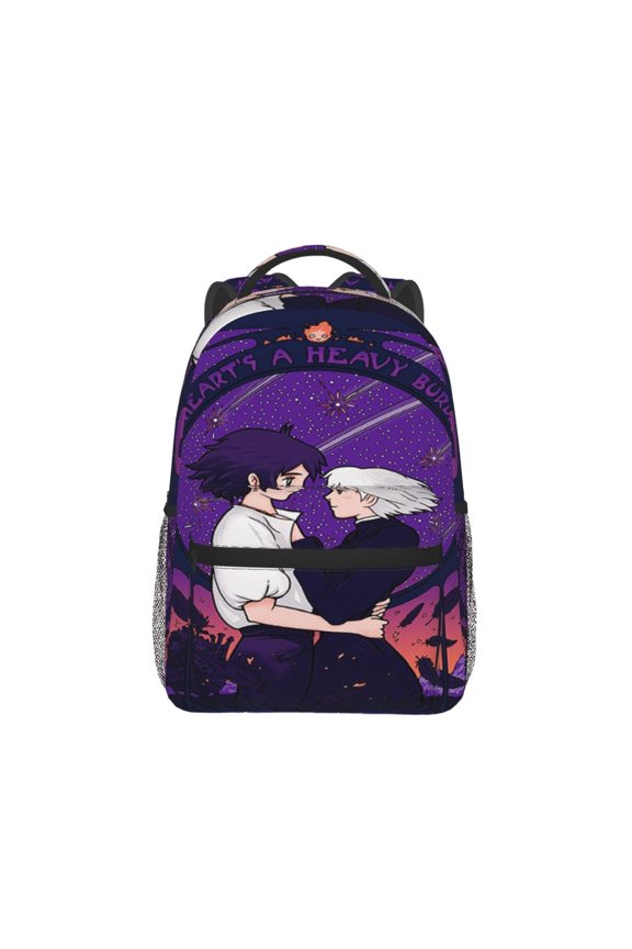 Howls Moving Castle Fire Backpack Lightweight Backpack Large Capacity Portable Outdoor Travel Backpack Laptop Bag