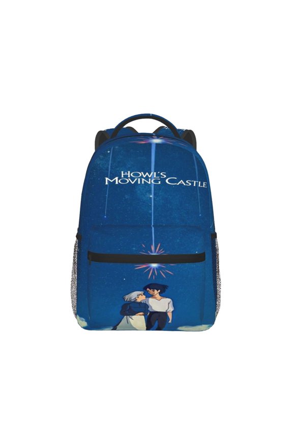 Howls Moving Castle Fire Backpack Lightweight Backpack Large Capacity Portable Outdoor Travel Backpack Laptop Bag