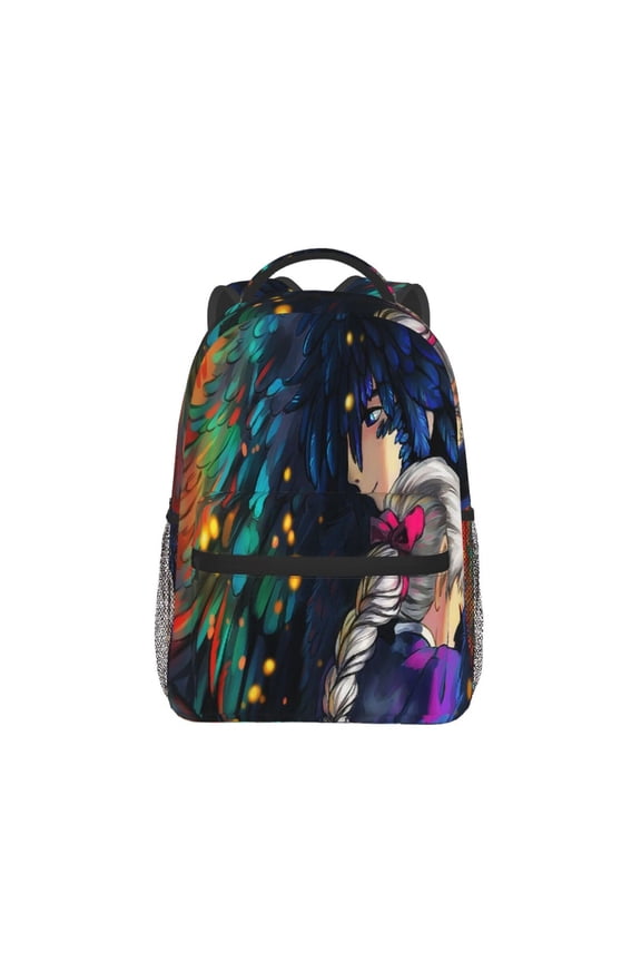 Howls Moving Castle Fire Backpack Lightweight Backpack Large Capacity Portable Outdoor Travel Backpack Laptop Bag