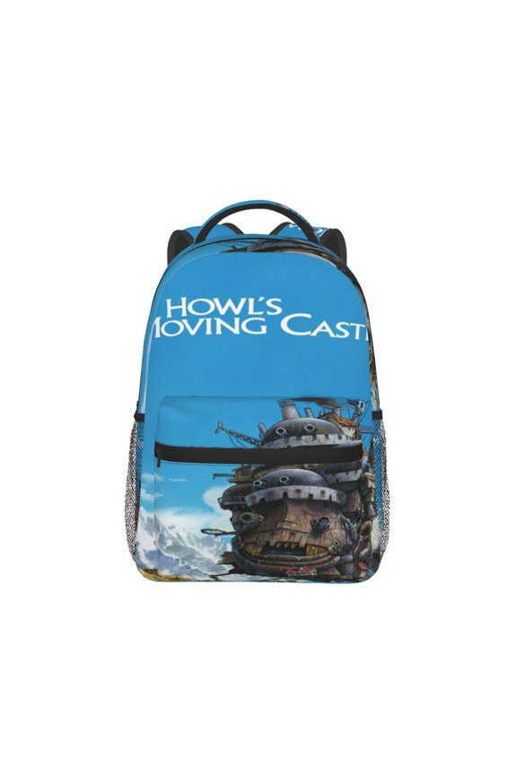 Howls Moving Castle Fire Backpack Lightweight Backpack Large Capacity Portable Outdoor Travel Backpack Laptop Bag