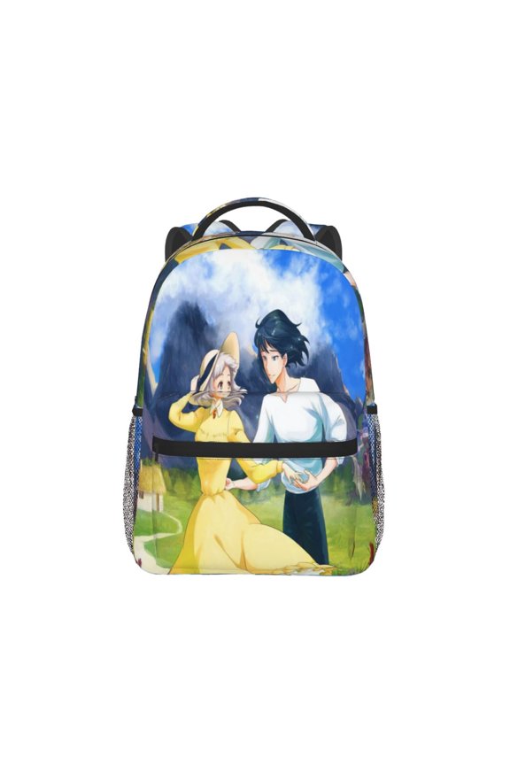 Howls Moving Castle Fire Backpack Lightweight Backpack Large Capacity Portable Outdoor Travel Backpack Laptop Bag