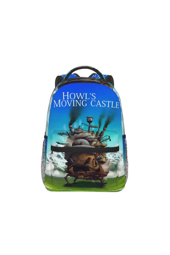 Howls Moving Castle Fire Backpack Lightweight Backpack Large Capacity Portable Outdoor Travel Backpack Laptop Bag