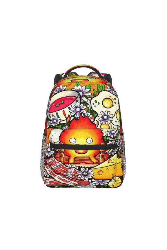 Howls Moving Castle Fire Backpack Lightweight Backpack Large Capacity Portable Outdoor Travel Backpack Laptop Bag