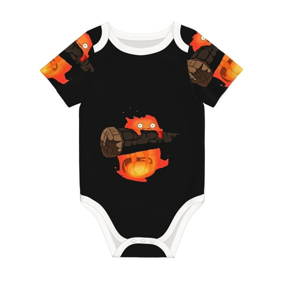 Howls Moving Castl Fire Jumpsuit Newborn Baby Bodysuit Infant Outfit 0-24Months Kids Short Clothes