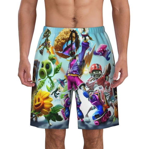 Howls Moving Castle Men's Swim Trunks Quick Dry Beach Board Shorts with Pockets Mesh Lining Bathing Suits