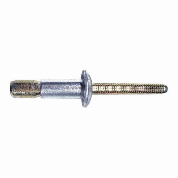 Blind Rivet, Dome Head, 3/16 in Dia., 43/64 in L, Aluminum Body, 25 PK