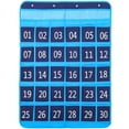 thumbnail image 1 of Howo Classroom Organizer Pocket Chart with Numbered Pockets, Cloth & Iron, Blue, 1 of 7