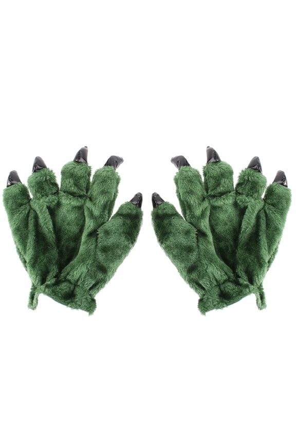 1 Pair of Dinosaur Claw Gloves Creative Plush Gloves Cartoon Warm Winter Gloves