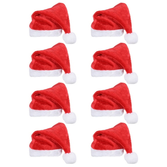 Howooi 8pcs Christmas Hats Xmas Santa Claus Hat Holiday Event Props Role Play Hats