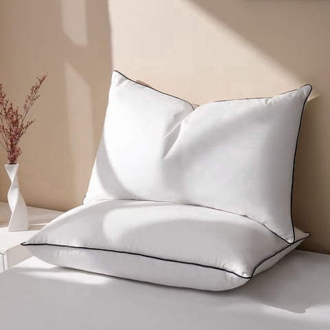 Howsheep Feather Down Pillows Set of 2, Medium Firm Hotel Bed Pillow 2 Pack, Queen Size, 20 x 30 in.