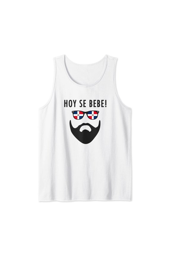 Hoy Se Bebe | Dominican Republic Flag Beard Tank Top Size S-3XL