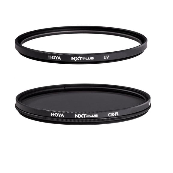 Hoya NXT Plus 43mm 10-Layer HMC Multi-Coated UV Lens Filter, Low-Profile Aluminum Frame - With Hoya NXT Plus 43mm 10-Layer HMC Multi-Coated Circular Polarizer Lens Filter