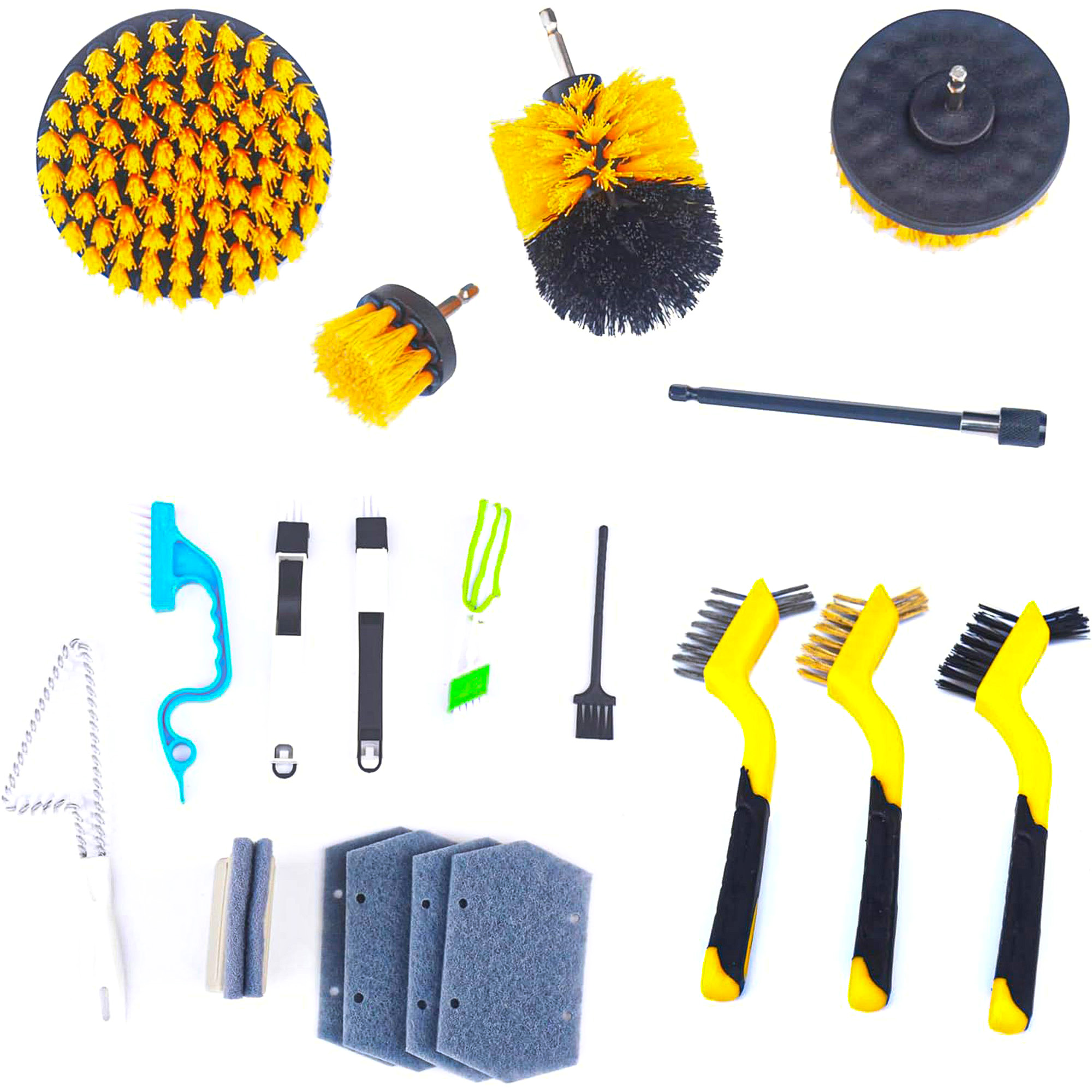 Hoyin 17PCS Household Cleaning Tools Set 5Pieces Power Drill Scrubber
