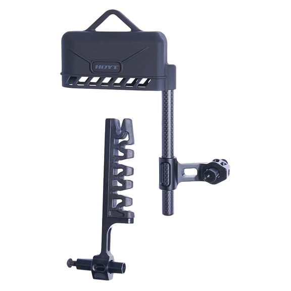 Hoyt Superlite 6-Arrow 2pc Quiver, Carbon Fiber, In-Line Accessory System, Black (1355939)