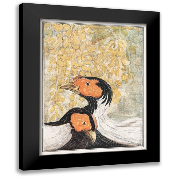 Hoytema, Theo van 15x18 Black Modern Framed Museum Art Print Titled - Two silver pheasants