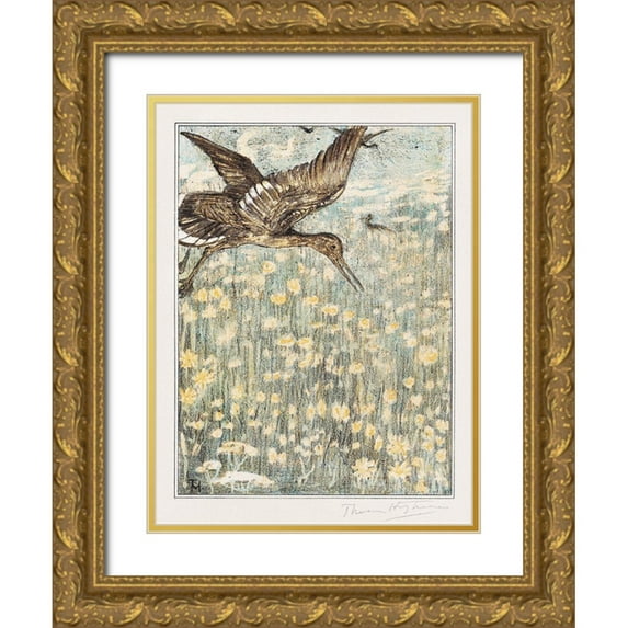 Hoytema, Theo van 19x24 Gold Ornate Wood Framed with Double Matting Museum Art Print Titled - Redshank