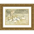thumbnail image 1 of Hoytema, Theo van 32x23 Gold Ornate Wood Framed with Double Matting Museum Art Print Titled - Ducks, 1 of 4