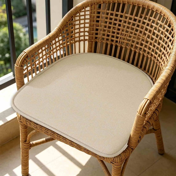 HOZADOIE U Shaped Seat Cushions for Office Dining Chairs 17X16In, Kitchen Chair Cushions Non Slip Chair Pads for Home Travel Essentials, Khaki