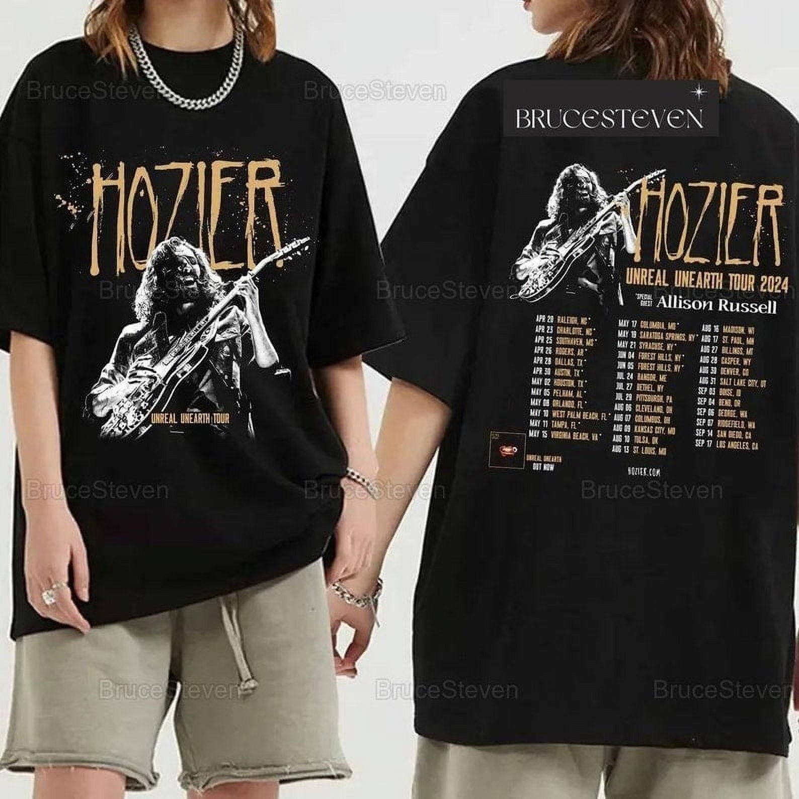 Hozier Unreal Unearth Tour 2 Sides Tshirt, Hozier Tour 2024, Music