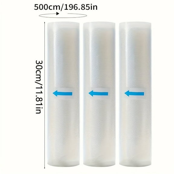 Hozodo Vacuum Sealer Bags, 3-Pack 11.8"x196" Vacuum Seal Rolls for Food Saver | BPA-Free, Custom Sizes | Freezer, Sous Vide Safe | Extends Food Freshness 5x Longer