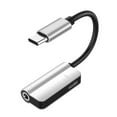 thumbnail image 1 of Hozxclle USB-C to 3.5mm Headset Adapter, Black, 1 of 6