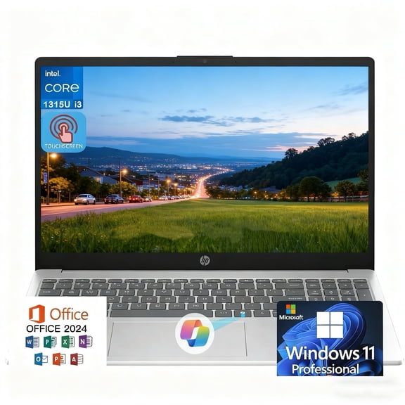 Hp 2025 - 15.6hd Touchscreen Laptop Computer Intel I3-1315u Win 11 Pro, Office 24, 24GB RAM, 1TB SSD - Natural Silver