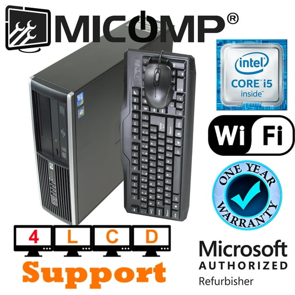 Hp Elite 8200 Computer PC I5-2400 Quad Core 3.1Ghz 8Gb 1Tb Windows 10 WiFi - Quad VGA Supports 4 LCD Display monitors