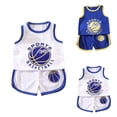 thumbnail image 1 of Hpapadks Baby Boy Outfits Summer Sleeveless Basketball Print Mesh Vest Shorts Lightweight Sportswear Set Baby Clothes for Girls Blue 18-24 Months, 1 of 3