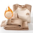 thumbnail image 1 of Hpapadks Baby Girl Pajamas Thermal Underwear Set Long Sleeve Top Pants Fleece Lined Pjs for Boys Coffee 11-12 Years, 1 of 3