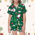 thumbnail image 1 of Hpapadks Baby Pajamas Christmas Collar Short Sleeve Pajama Set Button Down Pjs for Girls D 4-5 Years, 1 of 5