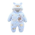 thumbnail image 1 of Hpapadks Baby Romper Winter Thick Warm Long Sleeve Cute Cartoon Sheep Jumpsuit Snowsuit Baby Bodysuit Light Blue 6 Months-9 Months, 1 of 3