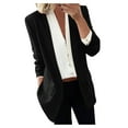 thumbnail image 1 of Hpapadks Blazer for Women Fashion Long Sleeve Solid Casual Slim Pockets Cardigan Suit Jacket Black L, 1 of 5