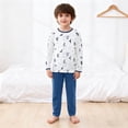 thumbnail image 1 of Hpapadks Boys Pajamas Kids Penguin Print Long Sleeve Pajama Set Thermal Sleepwear Toddler Pjs Light Gray 14-15 Years, 1 of 4