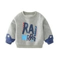 thumbnail image 1 of Hpapadks Boys Sweatshirts Autumn Winter Plus Fleece Long Sleeve Fashion Cartoon Print Pullover Tops Boys Hoodie Grey 4-5 Years, 1 of 7
