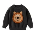 thumbnail image 1 of Hpapadks Boys Sweatshirts Girls Cartoon Lion Embroidered Warm Knitted Long Sleeve Sweater Tops Girls Hoodie Grey 2-3 Years, 1 of 1