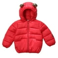 thumbnail image 1 of Hpapadks Boys Winter Coat Long Sleeve Solid Thick Warm Ears Hooded Down Jacket Boys' Outerwear Jackets Red 4 Years-5 Years, 1 of 1