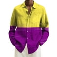 thumbnail image 1 of Hpapadks Casual Shirts for Men Casual Long Sleeve Fall Winter Carnival 3D Print Buckle Lapel Tops Loose Dress Shirts for Men Yellow L, 1 of 5